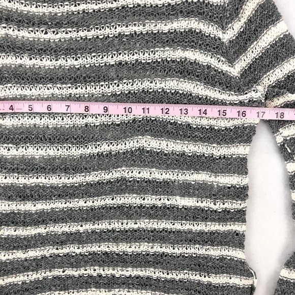 Hollister Striped Crew Neck Sweater - Gray and White - Picture 10 of 13